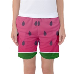 Watermelon Fruit Summer Red Fresh Food Healthy Women s Basketball Shorts by pakminggu