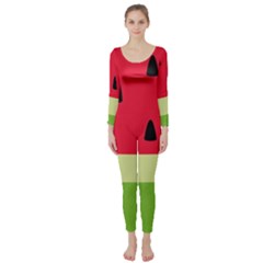 Watermelon Fruit Food Healthy Vitamins Nutrition Long Sleeve Catsuit by pakminggu