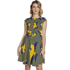 Background Pattern Texture Design Wallpaper Cap Sleeve High Waist Dress by pakminggu