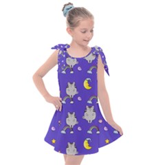 Texture Pattern Seamless Rainbow Background Dream Kids  Tie Up Tunic Dress by pakminggu