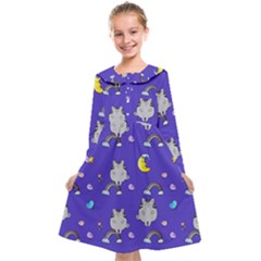 Texture Pattern Seamless Rainbow Background Dream Kids  Midi Sailor Dress by pakminggu