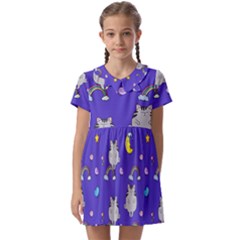 Texture Pattern Seamless Rainbow Background Dream Kids  Asymmetric Collar Dress by pakminggu