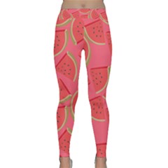 Watermelon Background Watermelon Wallpaper Classic Yoga Leggings by pakminggu