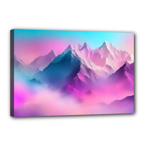 Landscape Mountain Colorful Nature Canvas 18  X 12  (stretched) by Ravend