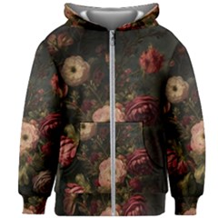 Flower Nature Background Bloom Kids  Zipper Hoodie Without Drawstring by Ravend