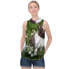 Rabbit High Neck Satin Top by artworkshop