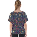 Doodle Pattern V-Neck Dolman Drape Top View2