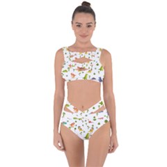 Vector Baby Dino Seamless Pattern Bandaged Up Bikini Set  by Grandong