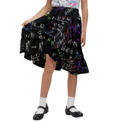 Mathematics  Physics Maths Math Pattern Kids  Ruffle Flared Wrap Midi Skirt by Grandong