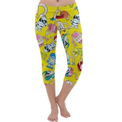 Robot Pattern Capri Yoga Leggings by Grandong