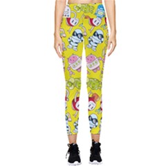 Robot Pattern Pocket Leggings  by Grandong