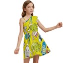 Robot Pattern Kids  One Shoulder Party Dress View2