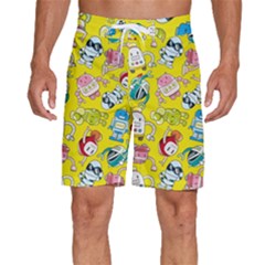 Robot Pattern Men s Beach Shorts by Grandong