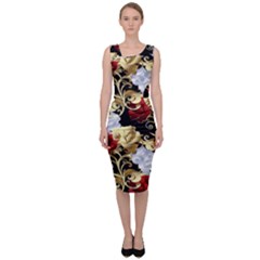 Roses Seamless Pattern Sleeveless Pencil Dress by Grandong