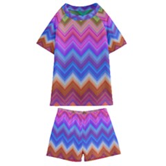 Pattern Chevron Zigzag Background Kids  Swim Tee And Shorts Set by Grandong