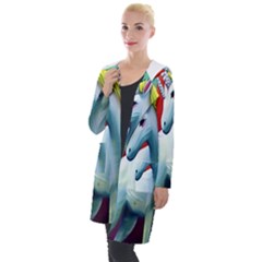 Unicorn Design Hooded Pocket Cardigan by Trending