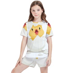 Cute Chick Kids  Tee And Sports Shorts Set by RuuGallery10