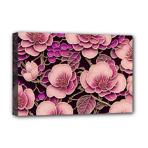 Plum Blossom Blossom Deluxe Canvas 18  X 12  (stretched) by Grandong