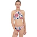 Flowers Pattern Plant Halter Bikini Set View1