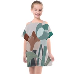 Flowers Plants Leaves Foliage Kids  One Piece Chiffon Dress by pakminggu