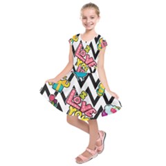 Vector-romantic-love-seamless-pattern Kids  Short Sleeve Dress by pakminggu