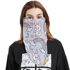 Seamless-pattern-with-cute-rabbit-character Face Covering Bandana (triangle) by pakminggu