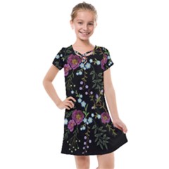 Embroidery-trend-floral-pattern-small-branches-herb-rose Kids  Cross Web Dress by pakminggu