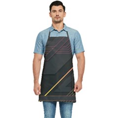 Gradient-geometric-shapes-dark-background Kitchen Apron by pakminggu