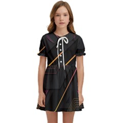 Gradient-geometric-shapes-dark-background Kids  Sweet Collar Dress by pakminggu