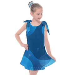 Abstract-classic-blue-background Kids  Tie Up Tunic Dress by pakminggu