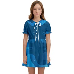 Abstract-classic-blue-background Kids  Sweet Collar Dress by pakminggu