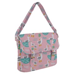 Cute Happy Duck Gift Card Design Seamless Pattern Template Buckle Messenger Bag by pakminggu