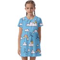 Sky Pattern Kids  Asymmetric Collar Dress View1