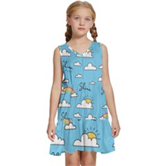 Sky Pattern Kids  Sleeveless Tiered Mini Dress by pakminggu