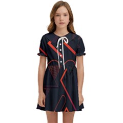 Gradient-geometric-shapes-dark-background-design Kids  Sweet Collar Dress by pakminggu