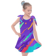 Multicolored-abstract-background Kids  Tie Up Tunic Dress by pakminggu