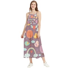 Cute-seamless-pattern-with-doodle-birds-balloons Boho Sleeveless Summer Dress by pakminggu