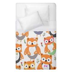 Cute-colorful-owl-cartoon-seamless-pattern Duvet Cover (single Size) by pakminggu