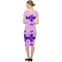 Pink And Purple Flowers Pattern Sleeveless Pencil Dress View4