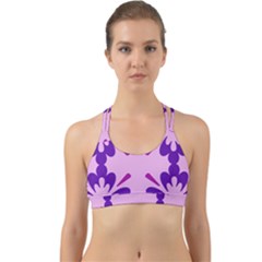 Pink And Purple Flowers Pattern Back Web Sports Bra by shoopshirt