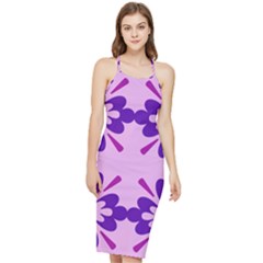 Pink And Purple Flowers Pattern Bodycon Cross Back Summer Dress by shoopshirt