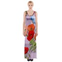 Seamless Pattern With Roses And Butterflies Thigh Split Maxi Dress View1