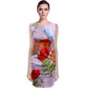 Seamless Pattern With Roses And Butterflies Classic Sleeveless Midi Dress View1