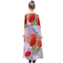 Seamless Pattern With Roses And Butterflies Kids  Quarter Sleeve Maxi Dress View2