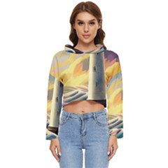 Lighthouse Colorful Abstract Art Women s Lightweight Cropped Hoodie by uniart180623