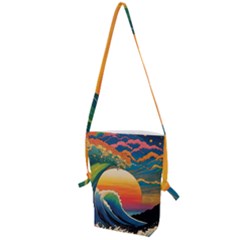 Waves Rainbow Sea Folding Shoulder Bag by uniart180623