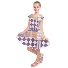 Abstract Shapes Colors Gradient Kids  Short Sleeve Dress by pakminggu