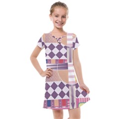 Abstract Shapes Colors Gradient Kids  Cross Web Dress by pakminggu