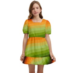 Swirl Abstract Twirl Wavy Wave Pattern Kids  Short Sleeve Dolly Dress by pakminggu