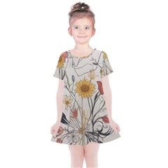 Woman Flower Pattern Kids  Simple Cotton Dress by pakminggu